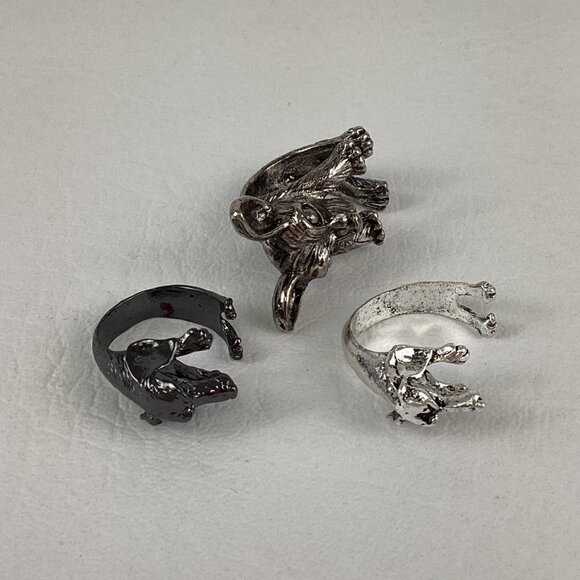 Adjustable Dog Ring Lot Dachshund Chihuahua Animal Wrap Canine Novelty Jewelry - Picture 6 of 8
